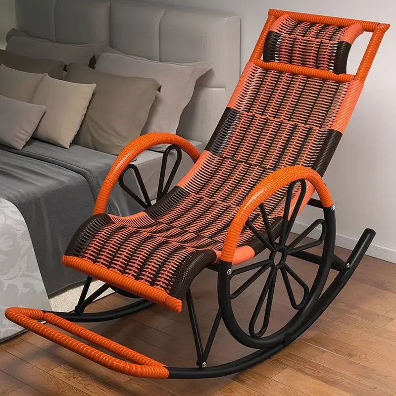 كرسي هزاز هزاز من الخيزران للكبار قيلولة كرسي غرفة المعيشة شرفة كسول كبار السن الترفيهي كرسي كسول #2