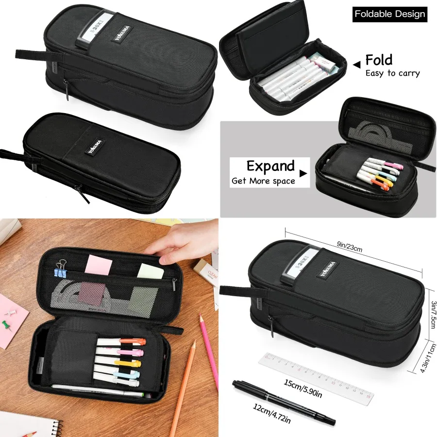 

Aesthetic Big Capacity Pencil Case Pouch for Boys and Girls Ideal for College and High School Students Teen and Adult Use Styli