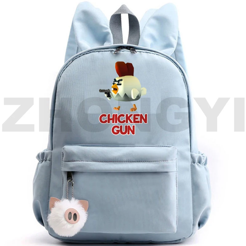 

Funny Game Mochila Chicken Gun Backpacks for School Teenagers Girls Students Anime Casual Chicken Gun Cartoon Back Pack Travel