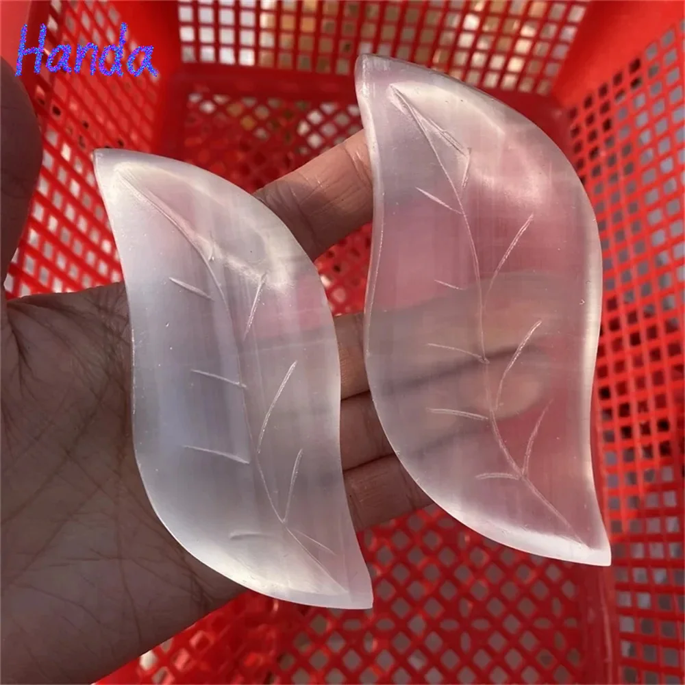 Natural Selenite Crystal Leaves Mineral Specimen Reiki Home Bowl Decoration Diy Gift Chakra Healing Slate Leaf Gypsum