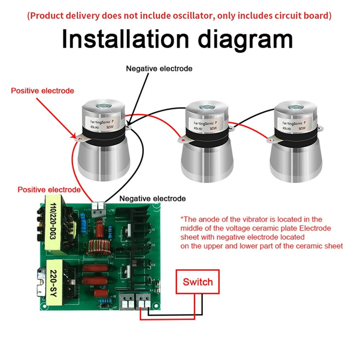 220V 40KHz Ondersteuning 150W Ultrasone Reiniger Printplaat Moederbord voor Auto Wasmachine Wasmachine Generator Transducer