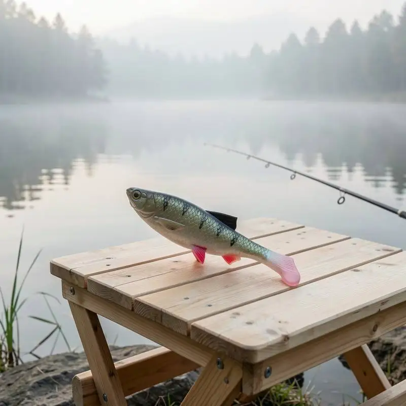 Soft Swimbait Fishing Lure 3D Fish Eye T‑Tail PVC Realistic Bait 12.5cm 21g for Bass Pike Fishing
