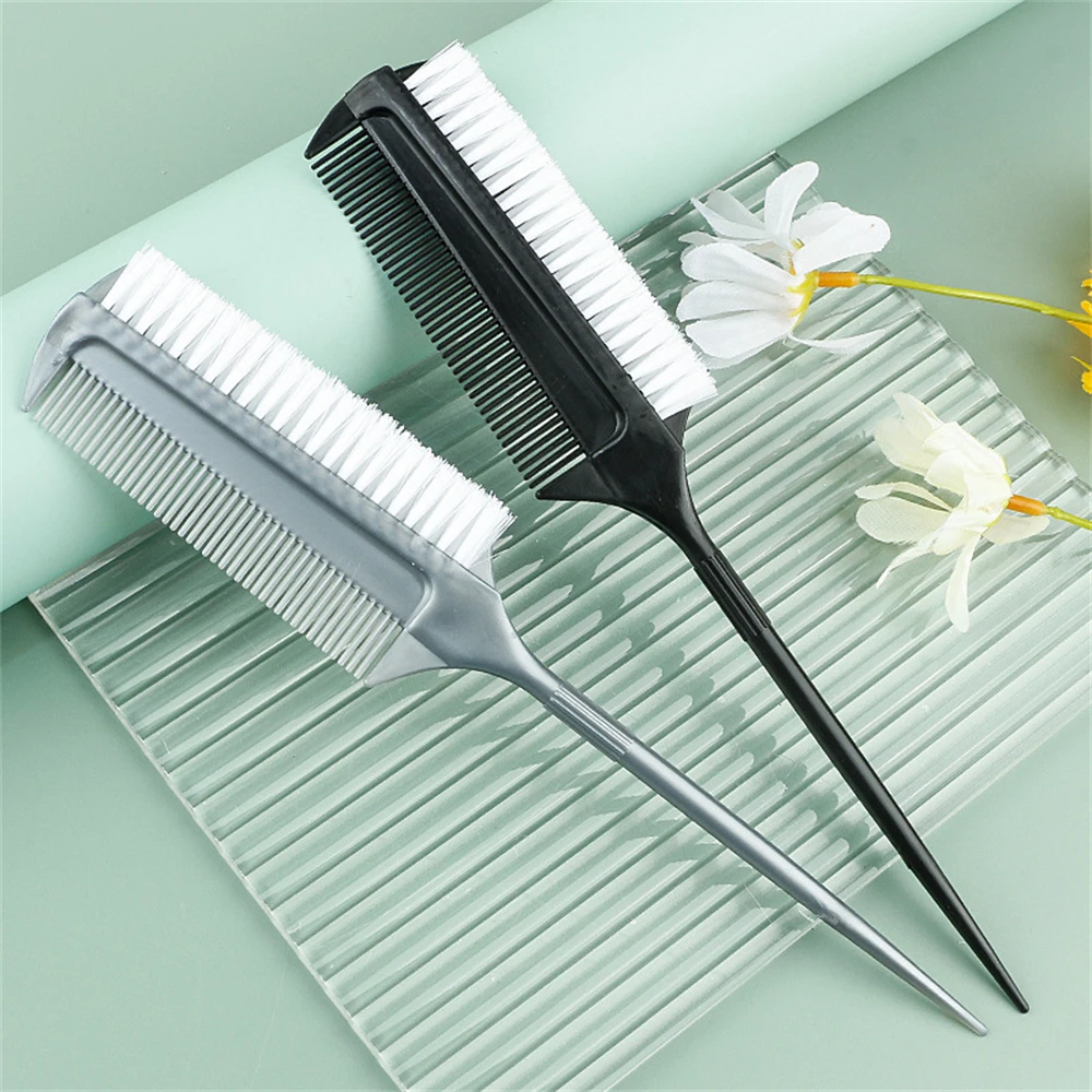 1pc Hairdressing Double Side Dye Comb With Highlight Comb Weaving Cutting Brush Professional Salon Hair Coloring Tool