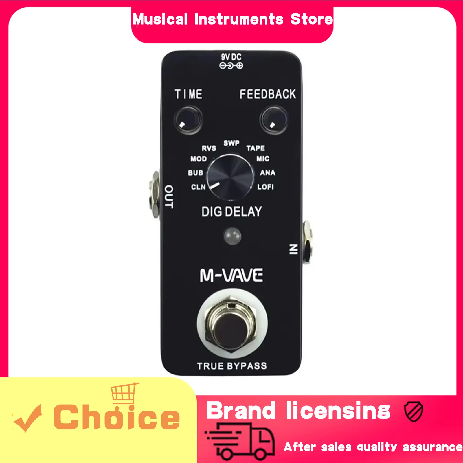 

M-VAVE Electric Guitar Effect Pedal DIG DELAY Digital Delay with 9 Delay Effects True Bypass Pedal Guitar Accessories Parts