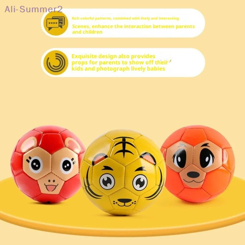 Kids Soccer Ball Mini Soccer Educational Toy Learning Portable Cartoon Animal Soft Ball For Practice Indoor Training Outdoor