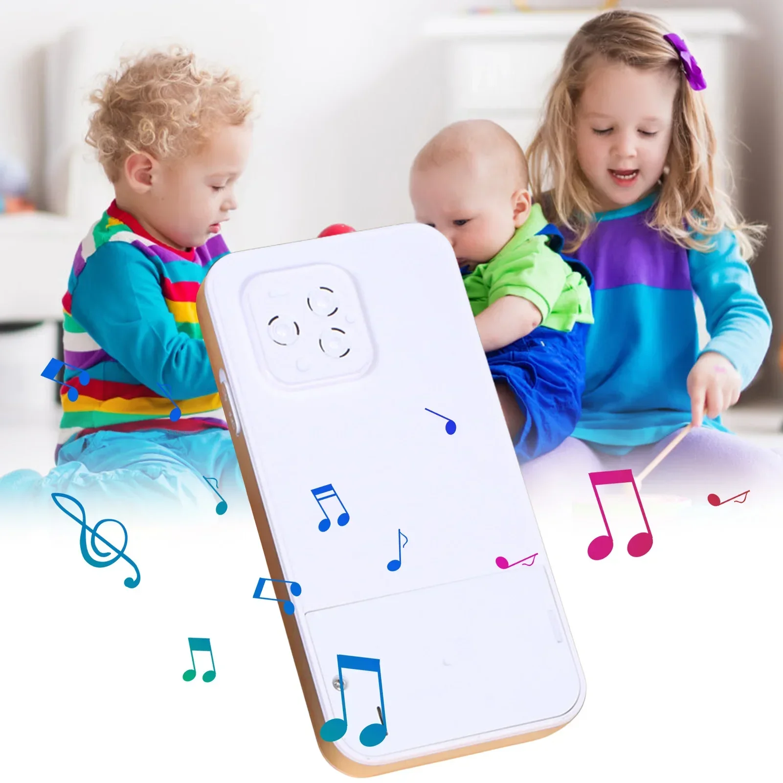 Téléphone portable à écran tactile pour enfants, jouets de simulation de musique, téléphone portable avec lumière, modèle de maison de jeu pour bébés garçons et filles