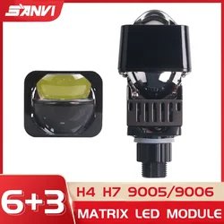 SANVI Bi Led Module 1.5 Inch Matrix LED Lights for Motorcycle Car 12V Headlights H4 H7 9005 9006 Retrofit Automotive Accessories
