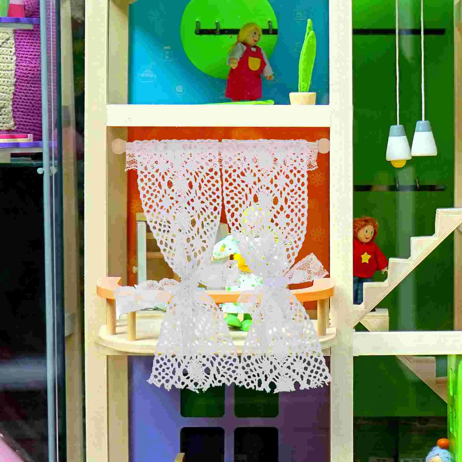 Dollhouse Curtains Tiny Accessories Toy Mini for Decoration Home Miniatures Door Weave