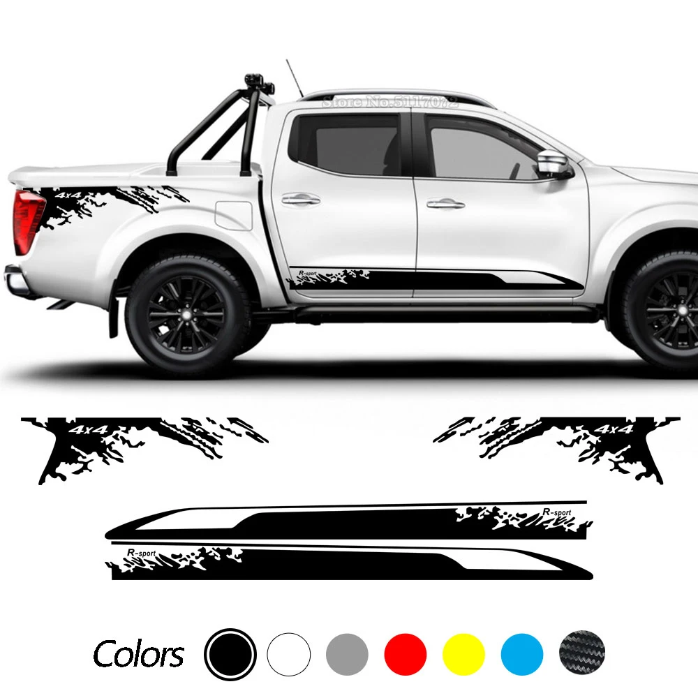 Stylish Car Side Door Sticker Vinyl Film Decoration Decal Diy Styling Sport Accessory For Navara Np300 2pcs