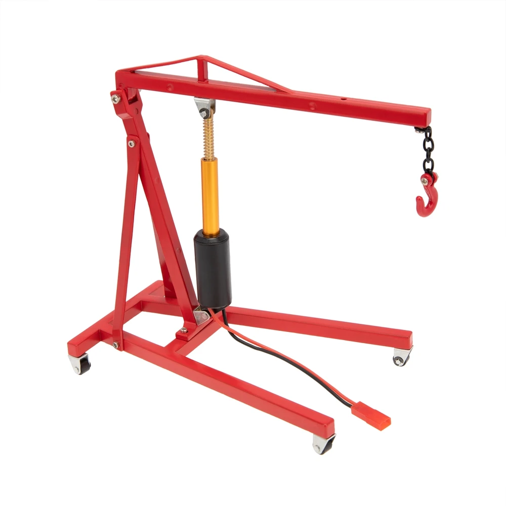 Metal Electric Crane Engine Maintenance Bracket Engine Stand Jack for 1/10 RC Crawler Car TRX4 Axial SCX10,Red