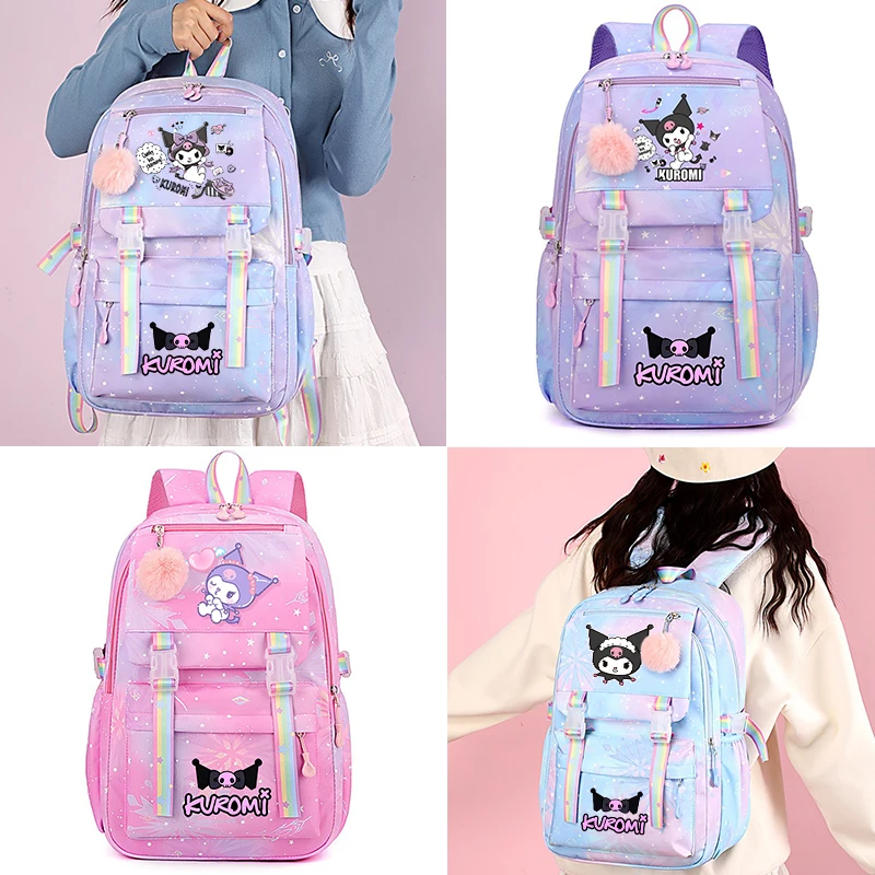 

Kuromi Backpack Boys Girls Cartoon Bookbag Bag Student Teenager Children Knapsack Schoolbag Rucksack Mochila Kid Birthday Gift