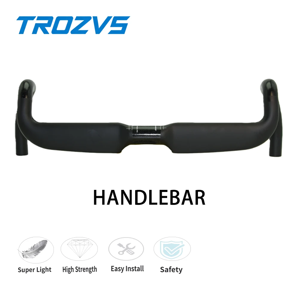 

Carbon Fiber Bicycle Handlebar Bent Bar Reduce Resistance Inner Routing Bike Strengthen Parts 360/380/400/420/440mm