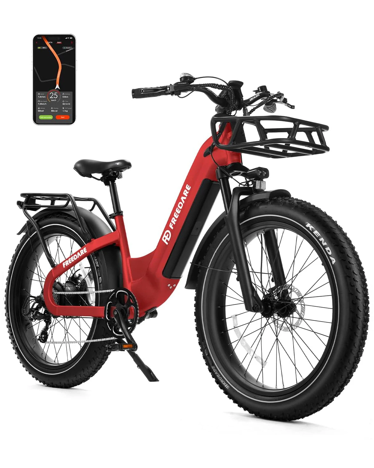 26"x4.0" elektrische fiets met dikke banden voor volwassenen, 48V 20Ah all-terrain e-bike, 90 mijl elektrische mountainbike, slimme e-dirtbike met GPS-diefstalbeveiliging