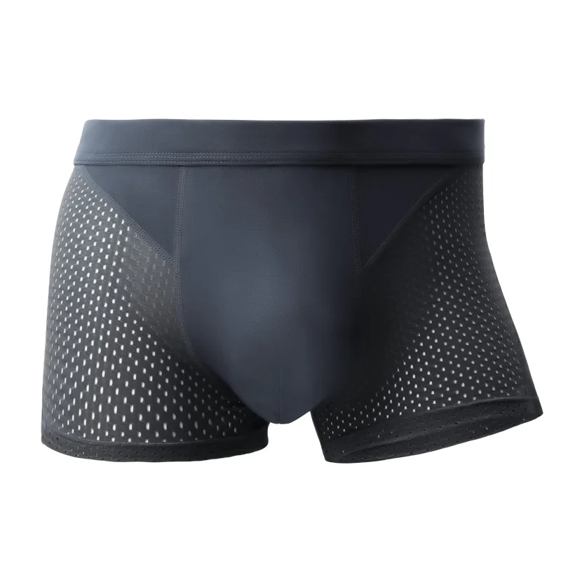 

Ice Silk Men's Boxer Briefs, Summer Thin Modal Mesh Breathable Men's Shorts