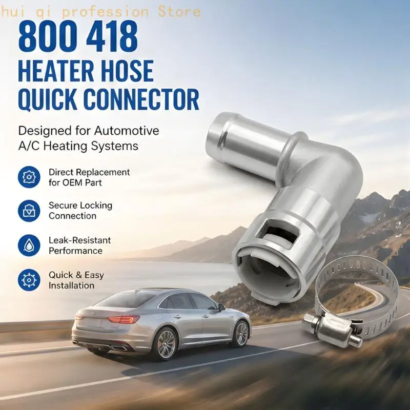 Kfz-HVAC-Schlauchanschluss 3/4 Zoll x 3/4 Zoll 800-418, 90-Grad-Heizungsschlauchverbindung aus Metall mit Befestigungsband – Detail 10