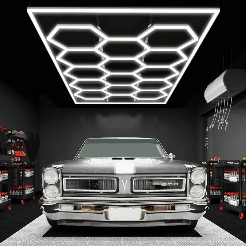 ZK20 Garage Light Hexagon Lights lamp 110V-240V Led Tube Honeycomb Ceiling Lighting For Auto Car Body Repair Led Workshop