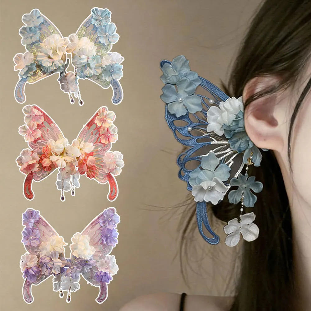 

Hanfu Hair Accessories Extra Large Tassel Hairpins Big Butterfly Wing 2pcs/set Fairy Tale Butterfly Super Fairy Sweet Hair Clips