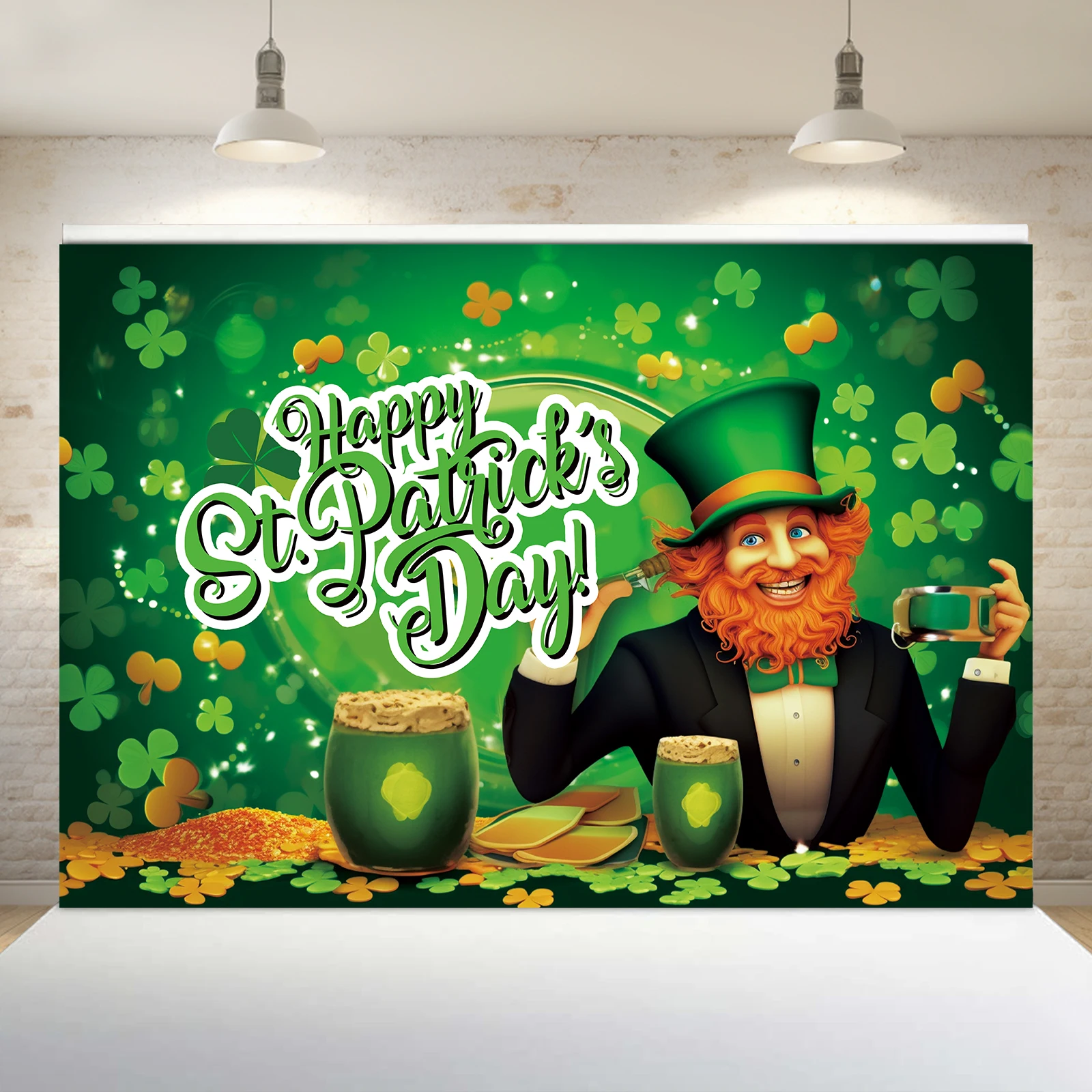 

1PCS 100x150cm St. Patrick'S Day(3) Theme Backdrop,Photography Background,Used To Gifts,Activities Or Other Party Decoration