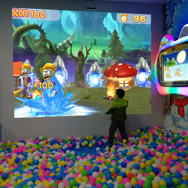 Amazing Christmas Gift 4k Interactive Projection Wall Floor for Party, Event with 22 Sea Fish Dinosaur Game Software