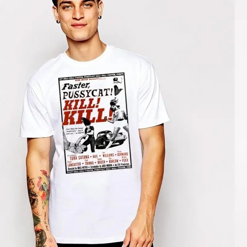 Camiseta de algodón vintage de la película Faster Pussycat Kill, camiseta sin mangas de terror