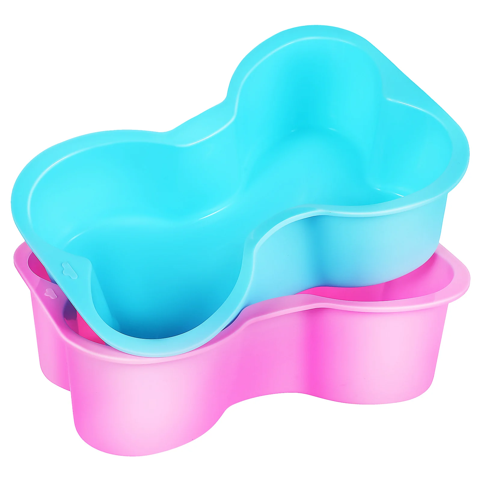 

2 Pcs Bone Shaped Silicone Cake Molds Dog Treat Pan Baking Mold Non Stick Flexible Pet Birthday Party