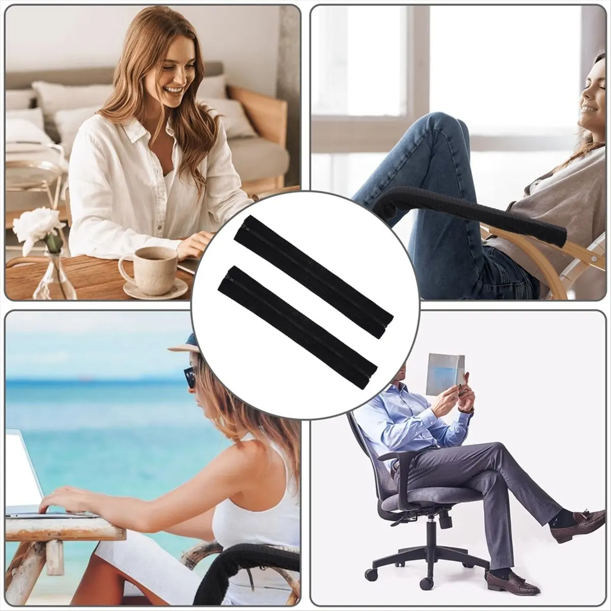 RANA 2 Pcs Armrest Protectors Polyester Armrest Cover Office Chair Stretchy Swivel Chairs Arm Armrest Covers for Home Office