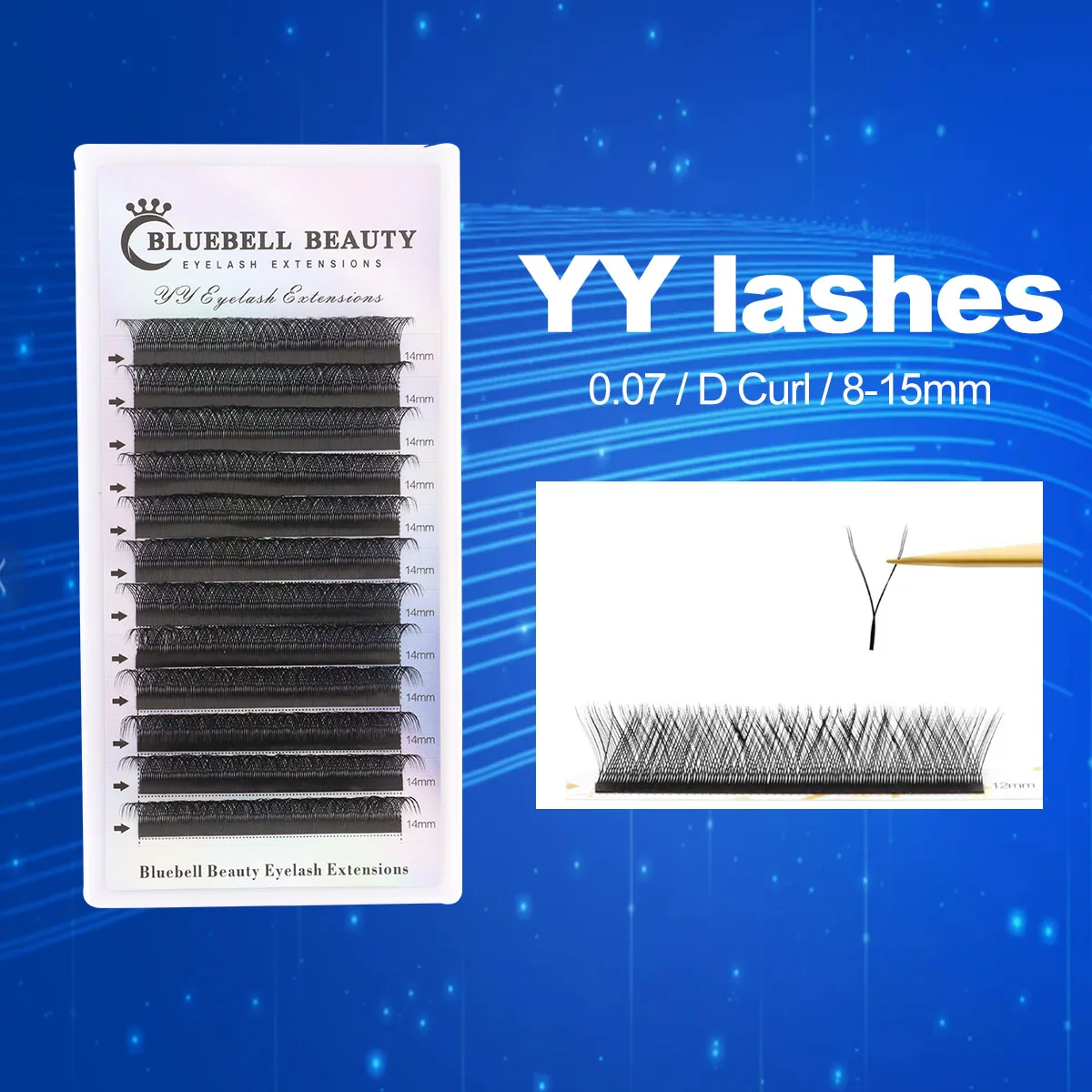 Bluebell C Curl Y Eyelashes Soft Cilia Egyptian Volume Korea High Quality Eyelash Extension Eye Lashes Natural Premade Fan