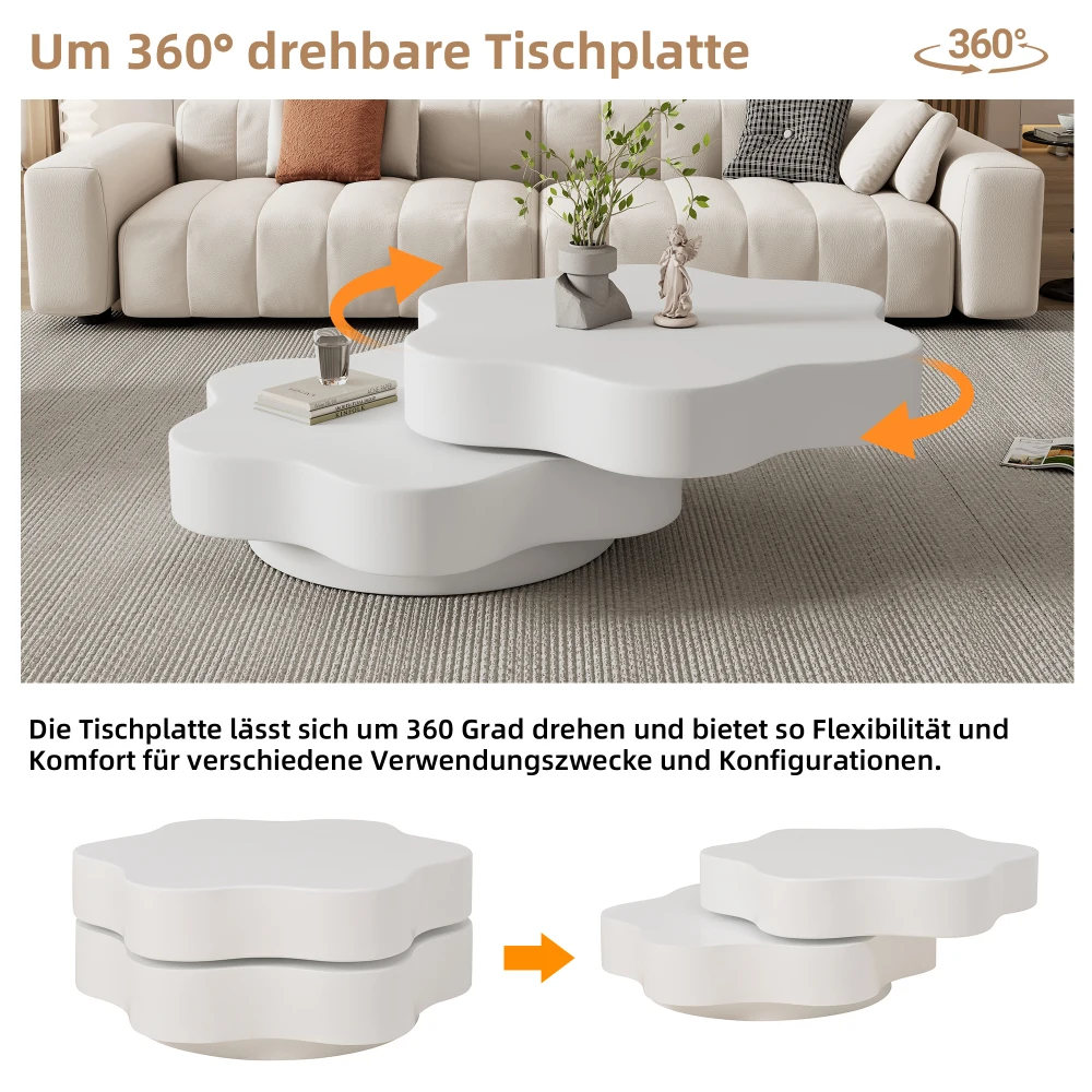 Moderner zylindrischer Couchtisch 360° ° Drehbare Wohnzimmermöbel mit einer Kapazität von 30 kg – Detail 39