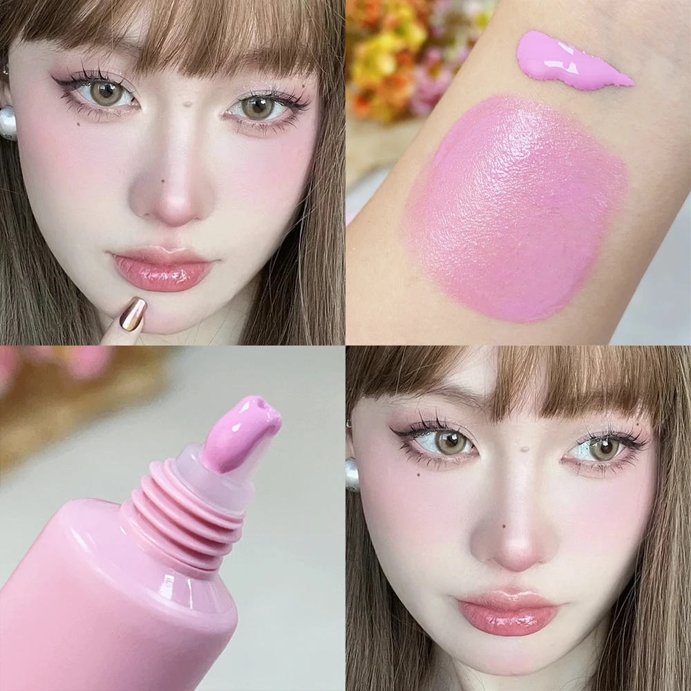 คอนทัวร์ใบหน้าบลัชออนลิควิดกันน้ำ5สีสีชมพูม่วงแต่งหน้าให้ความกระจ่างใสเครื่องสำอางแบบแท่ง Perona riasan และริมฝีปากอเนกประสงค์