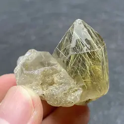 Natural Stone Crystal Tower Gold Quartz Rutilated Wand Point Cluster Mineral Specimen Decor Polished Obelisk Healing Gift Reiki