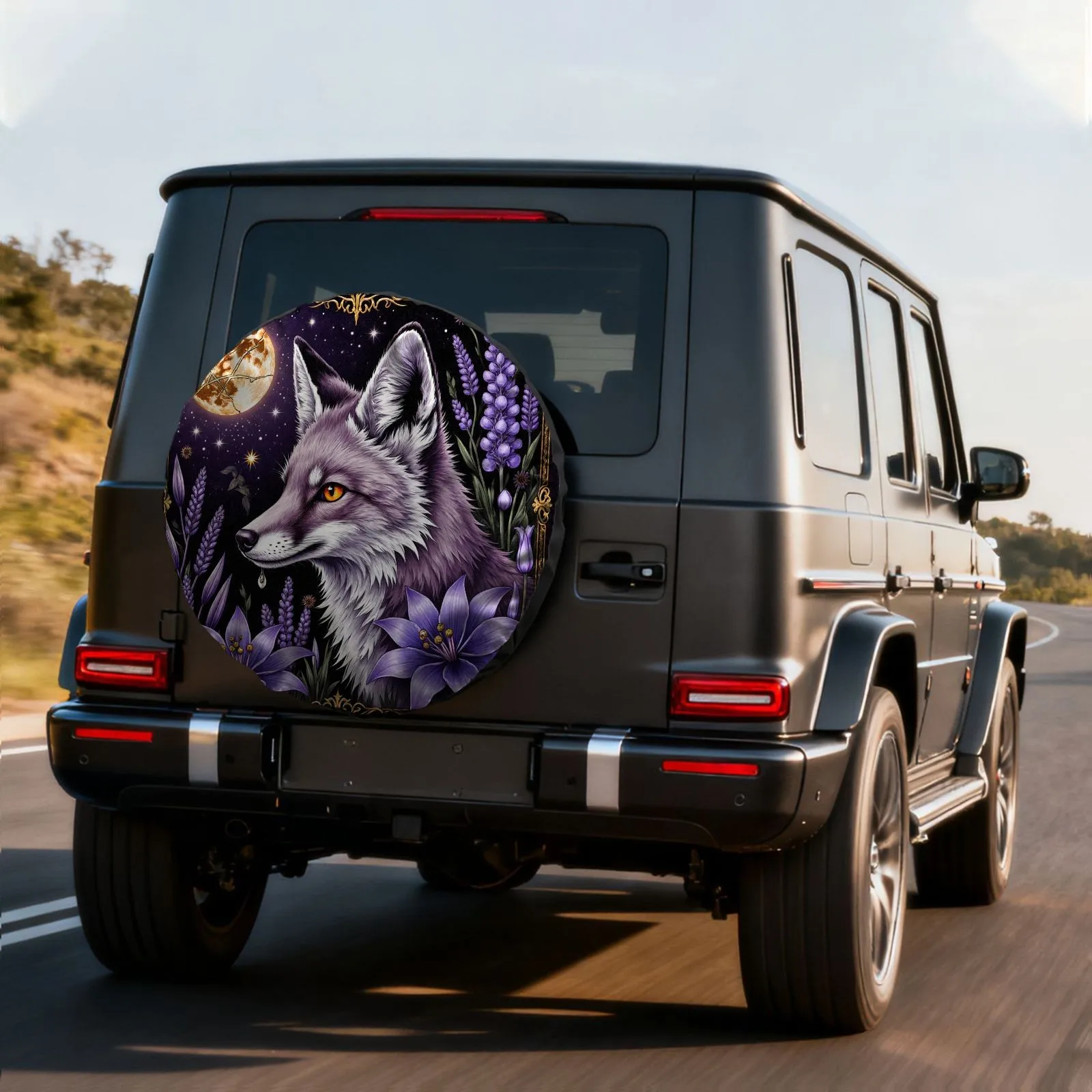 

Чехол для запасного колеса Purple Fox Night Sky из полиэстера, водонепроницаемый, для внедорожников