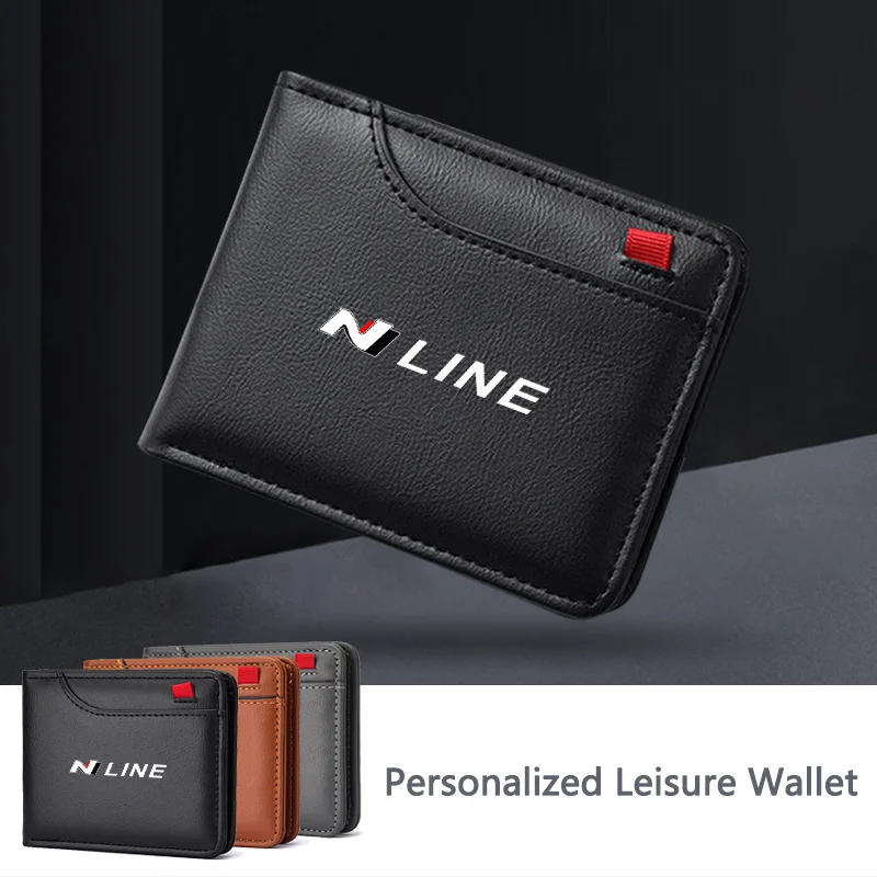 1PC Car Styling Driver License Credit Card Holder Business Wallet For Hyundai N Avante Sonata Elantra i30 i20 Tucson N Line