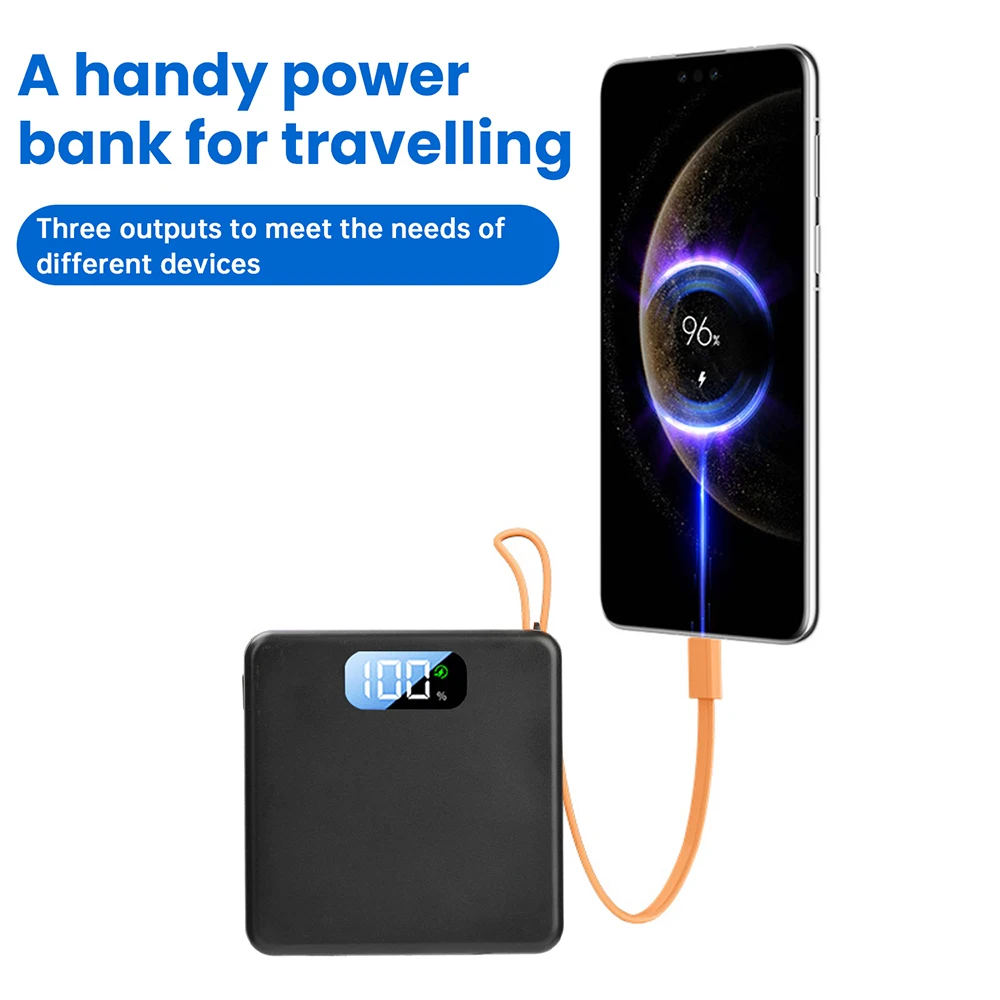 

18650 Power Bank Case 10W 22.5W Fast Charging Mobile Power Box USB Type-C No-Soldering Lithium Battery DIY Kit Built-in Cable