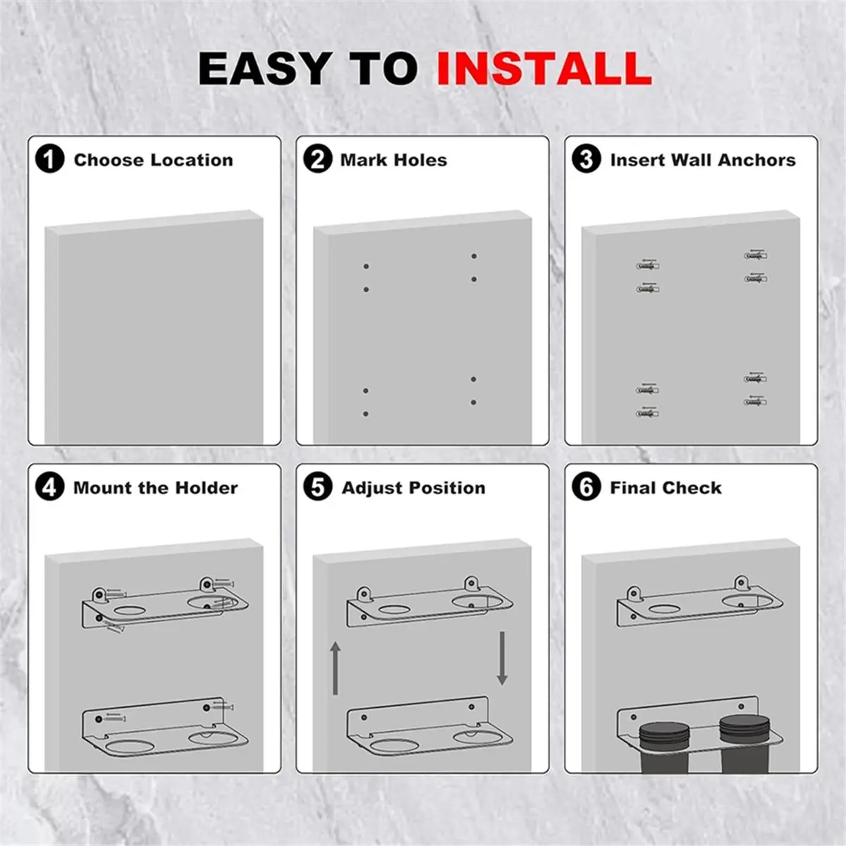 Car Coolant Funnel Stand Bracket Wall Mounted Aluminum Rack with Dual Storage Cups