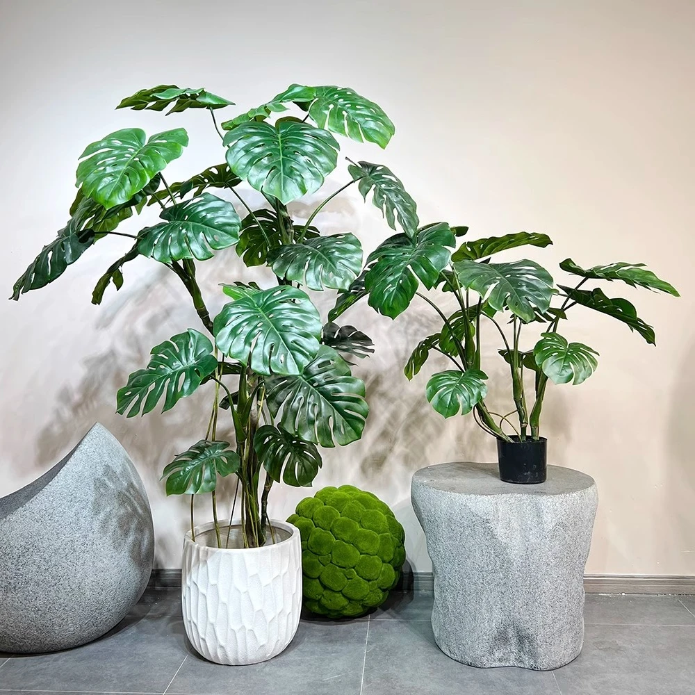 

Large Floor-standing Potted Plants Tropical Green Plants Such As Simulated Turtle-back Trees Bamboo Decoration Monstera