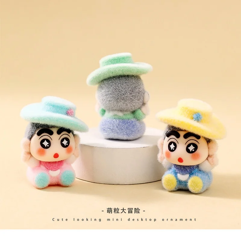 Cartoon Flocking Cowboy Shin-chan Niedliche Puppe Trendspiel Live-Match-up Blindbox Wohnzimmer Desktop Kleine Ornamente Blindbag als Geschenk – Detail 7