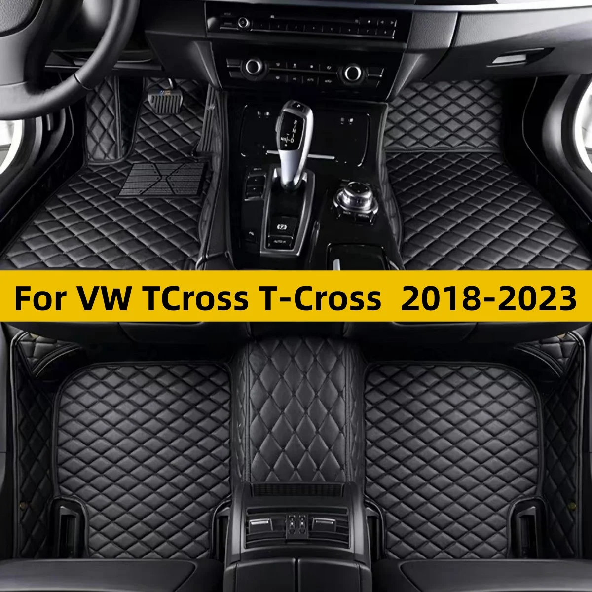 Custom Car Floor Mats For VW TCross T-Cross 2018 2019 2020 2021 2022 2023 Waterproof Wearproof Auto Interior Carpet