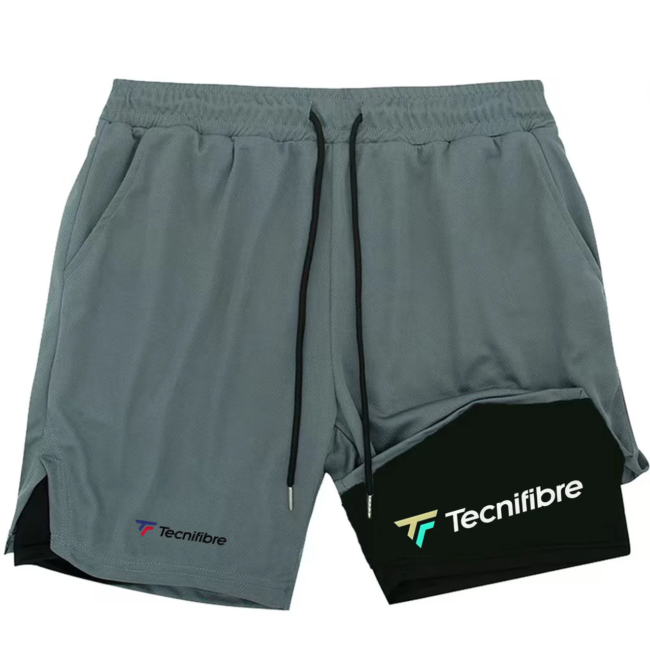 

2026 Printed Men's 2-in-1 Running Shorts Gym Exercise Quick drying Compression Sports Shorts