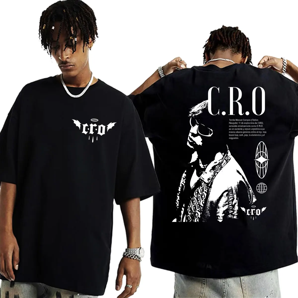 Футболка с графическим принтом Rapper C.R.O Album World Tour, мужская и женская летняя модная футболка с коротким рукавом, уличная футболка оверсайз в стиле Харадзюку