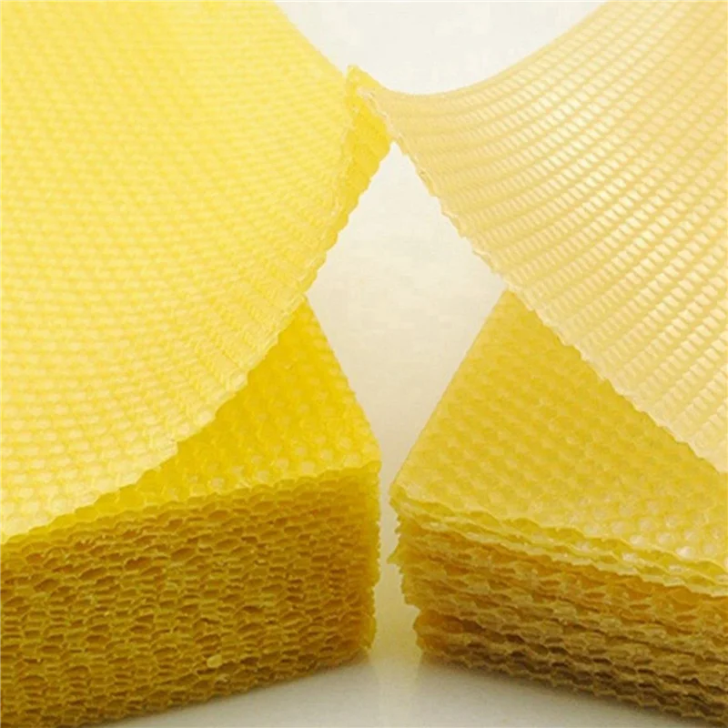

AB46-60Pcs Honeycomb Foundation Bee Wax Foundation Sheets Paper Candlemaking Beeswax Flakes Beekeeping Tool