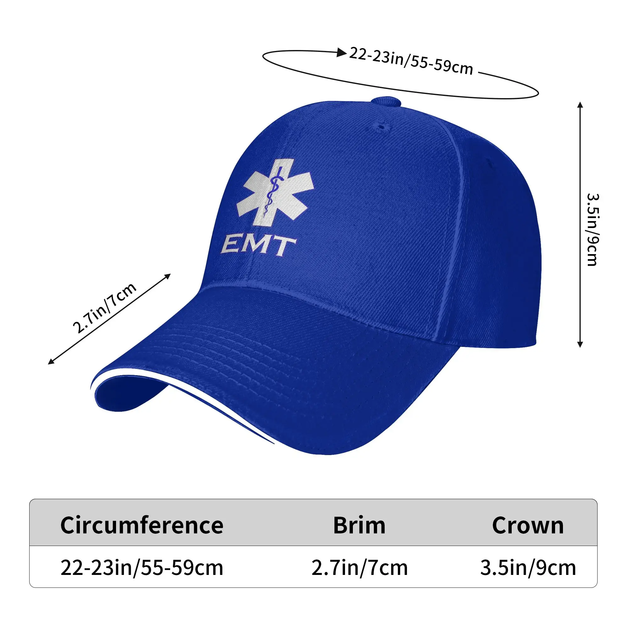 EMT Emergency Medical Technician Baseball Cap  Outdoor Sports Adjustable Trucker Hat Couple Women Vintage Design Baseball Caps