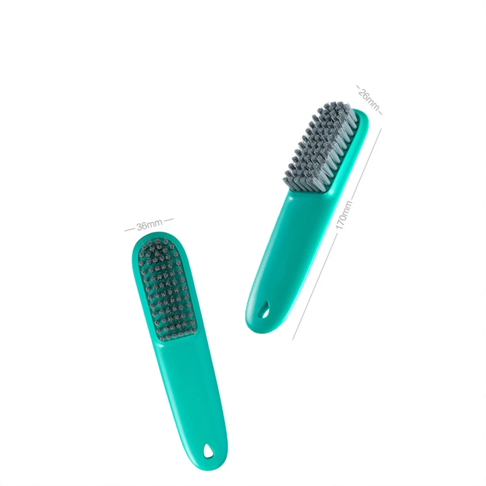 

2pcs Long Handle Shoe Brush Portable Laundry Cleaning Brush For Travel Home Use Small Lightweight White Green Color
