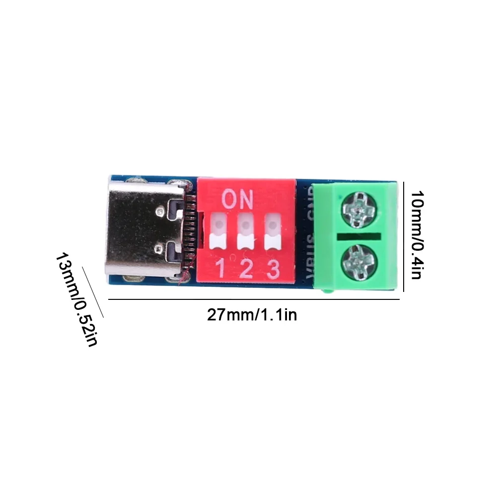 PD szybkie ładowanie płyta testowa 5-20V regulowany moduł płytki wyzwalającej PD USB Type-C 100W złącze napięcia akcesoria do zasilania