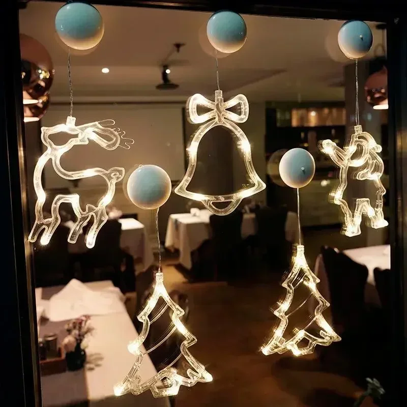 Guirxiété lumineuse LED pour la décoration de la maison, ornements de confrontation, pendentif ange, Noël, nouvel an, fenêtre, 1 à 7 pièces