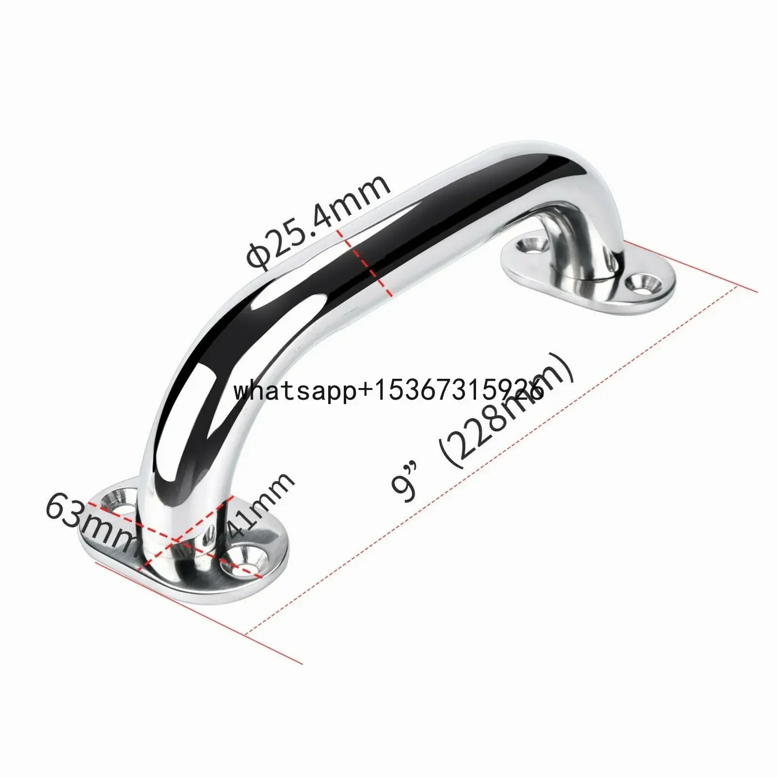 high-quality Stainless Steel 9“ 12“ 16” Grab Handle Handrail Polished Boat / RV / Bath Boat Accessories Marine