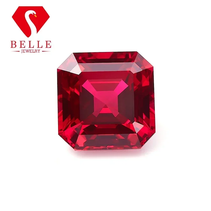 

HOT FASHION Asscher Cut Loose Stones Synthetic Gems Wholesale Lab Grown Ruby Red Color VVS1 Clarity Jewelry Making Beads DIY