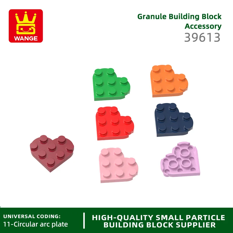 WANGE  39613  100g/103PCS Round 3x3 Heart Building Blocks Moc Love Playing Plate Compatible with Bricks DIY Children Toy Gift