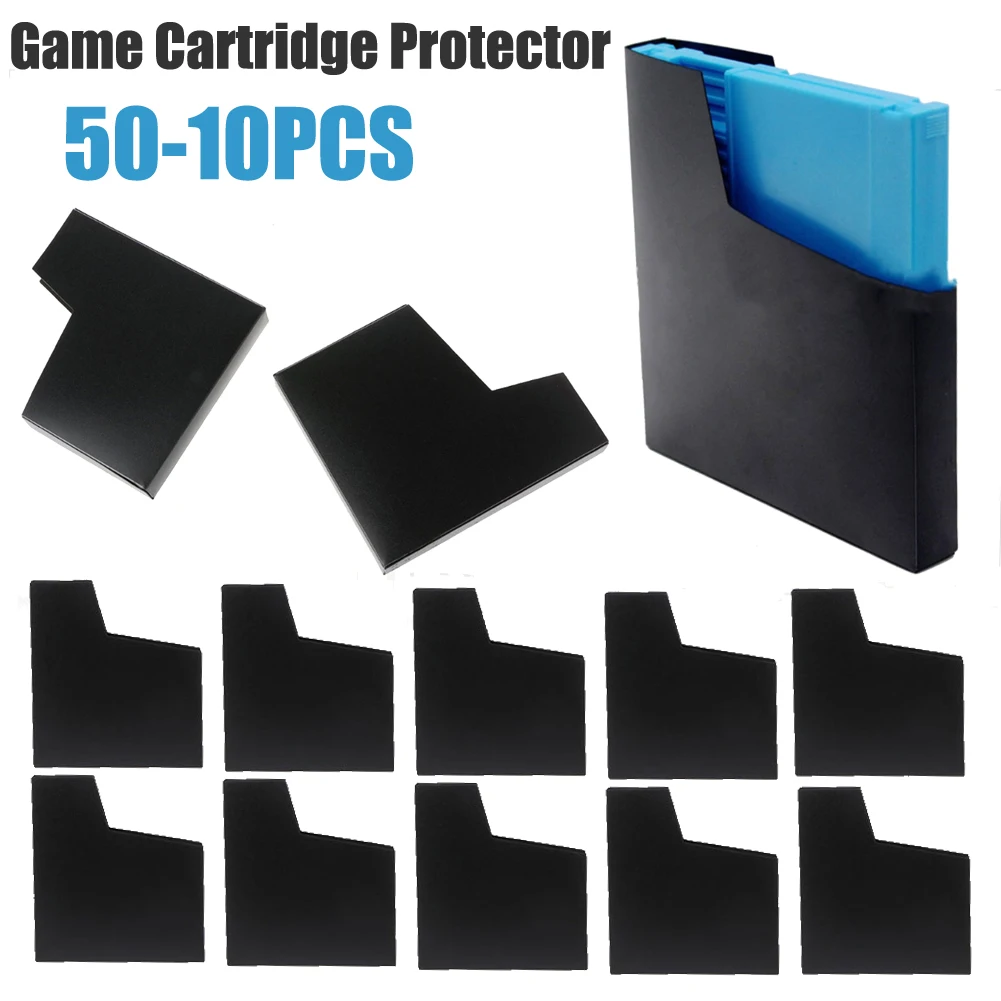 Image of 50-10Pcs Spiel Patrone Staub Hülse Protektoren Schwarz Abdeckungen Matte Schutzhülle Abdeckung Spiel Patrone Staub Hülse für NES