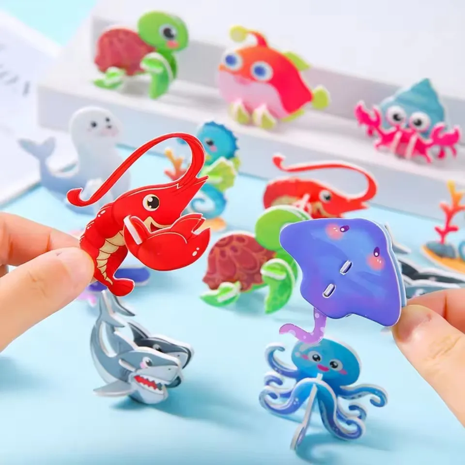 New Paper Jigsaw Puzzles 3D Early Education Puzzle Model Handmade Toys Assembly