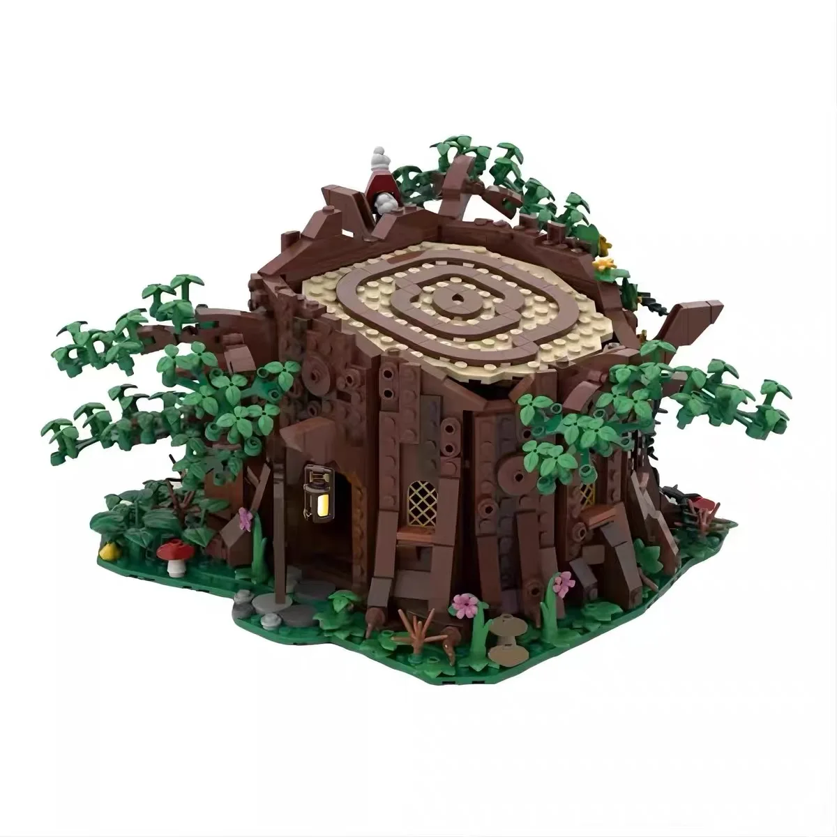MOC forêt chalet cabane Architecture arbre racine arbre maison modèle blocs de construction assemblage Puzzle bricolage anniversaire jouet enfants cadeaux